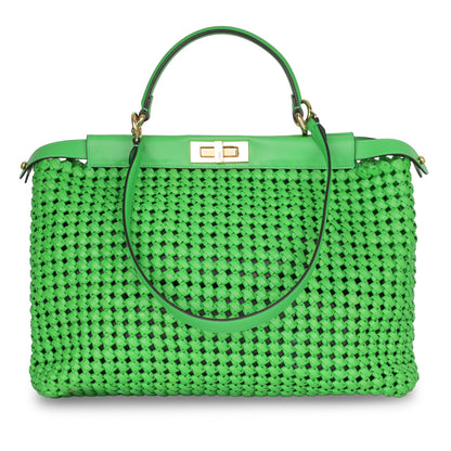 Fendi Peekaboo Leather Red Handbag Style 57