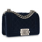 Chanel Boy Bag Leather Navy Shoulder Bag