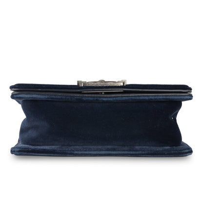 Chanel Boy Bag Leather Navy Shoulder Bag