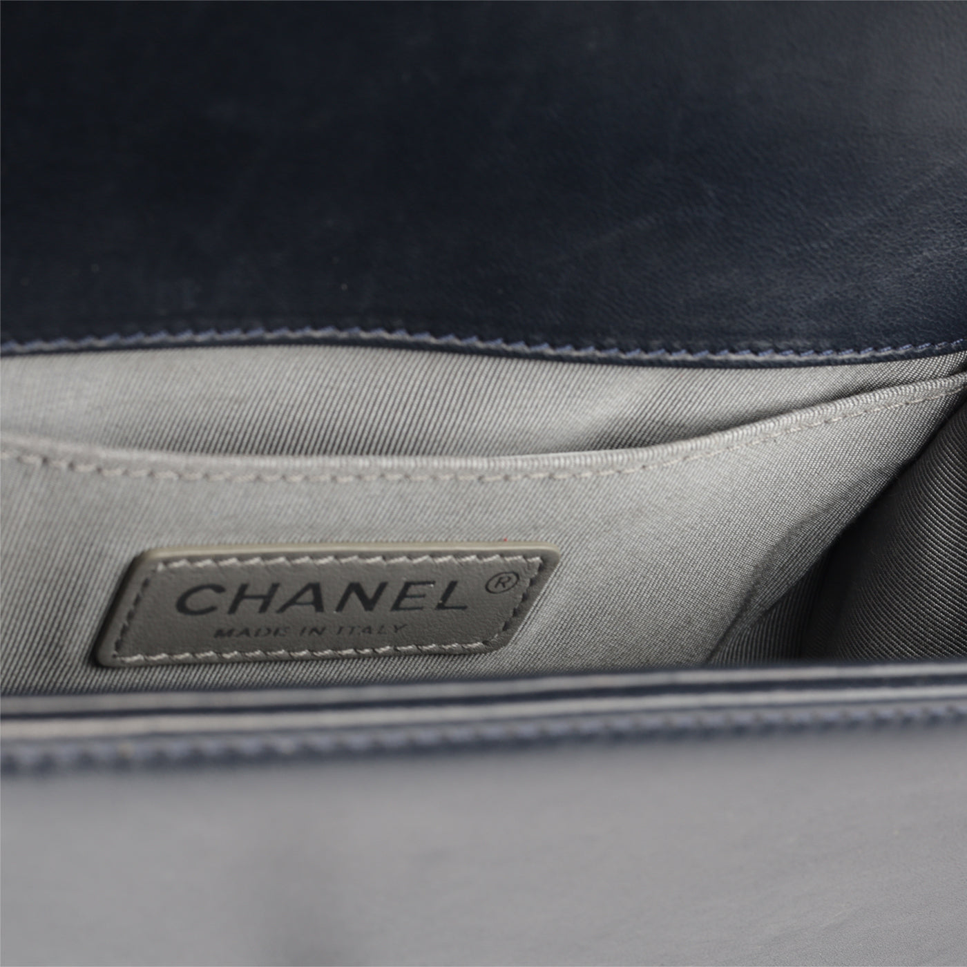 Chanel Boy Bag Leather Navy Shoulder Bag