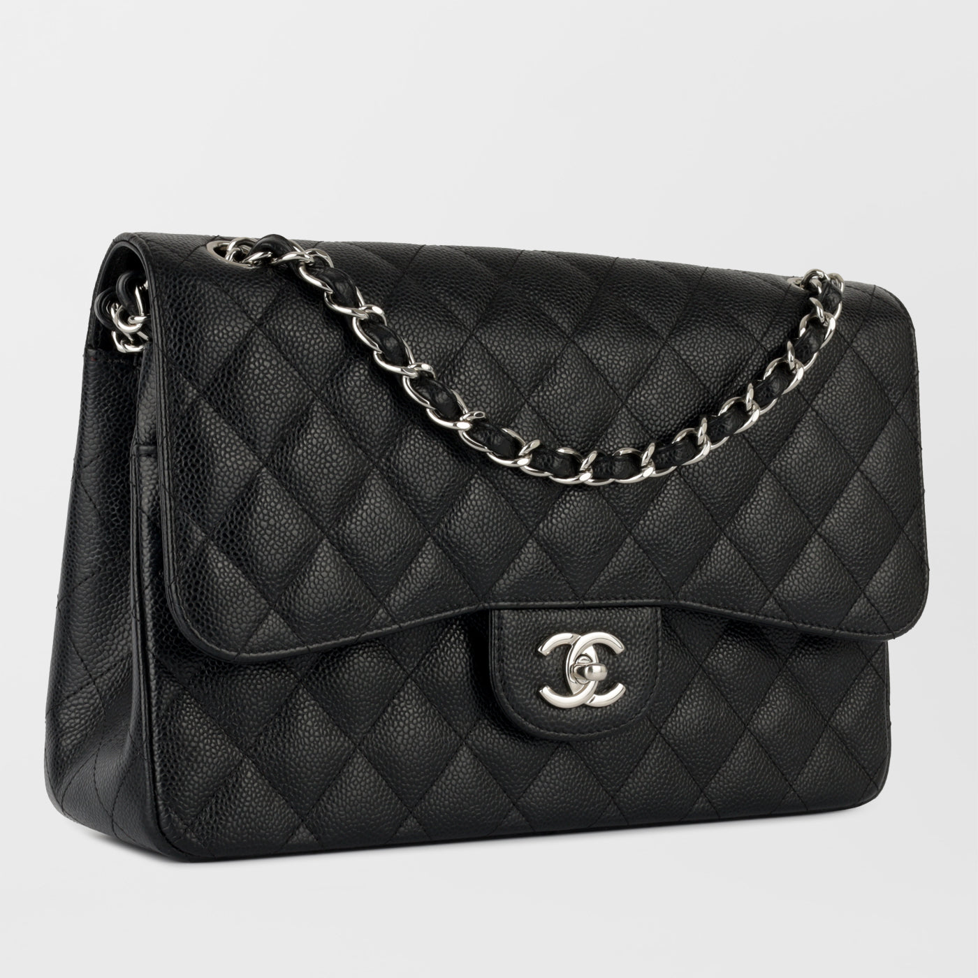 Chanel Classic Flap Lambskin Black Shoulder Bag Style 39