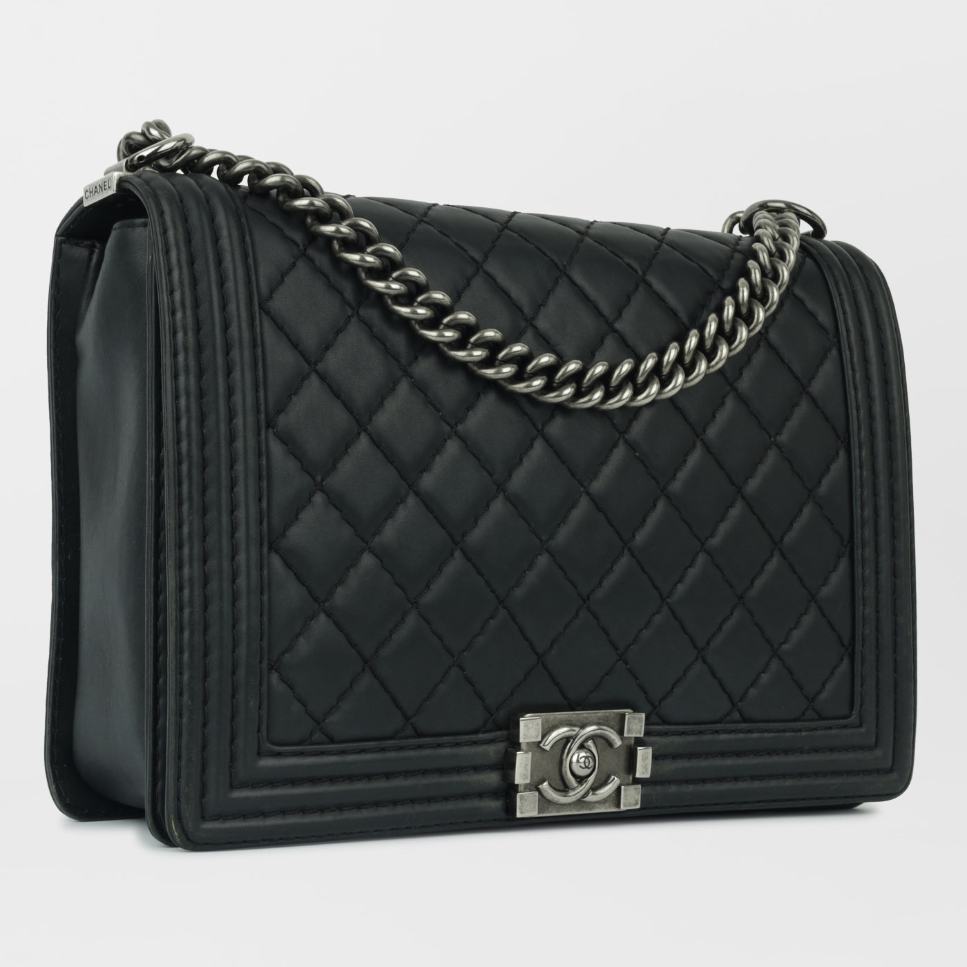 Chanel Boy Bag Lambskin Black Shoulder Bag Lambskin