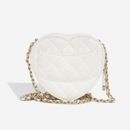 Chanel Small Heart Bag - White