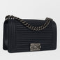 Chanel Boy Bag Lambskin Navy Shoulder Bag