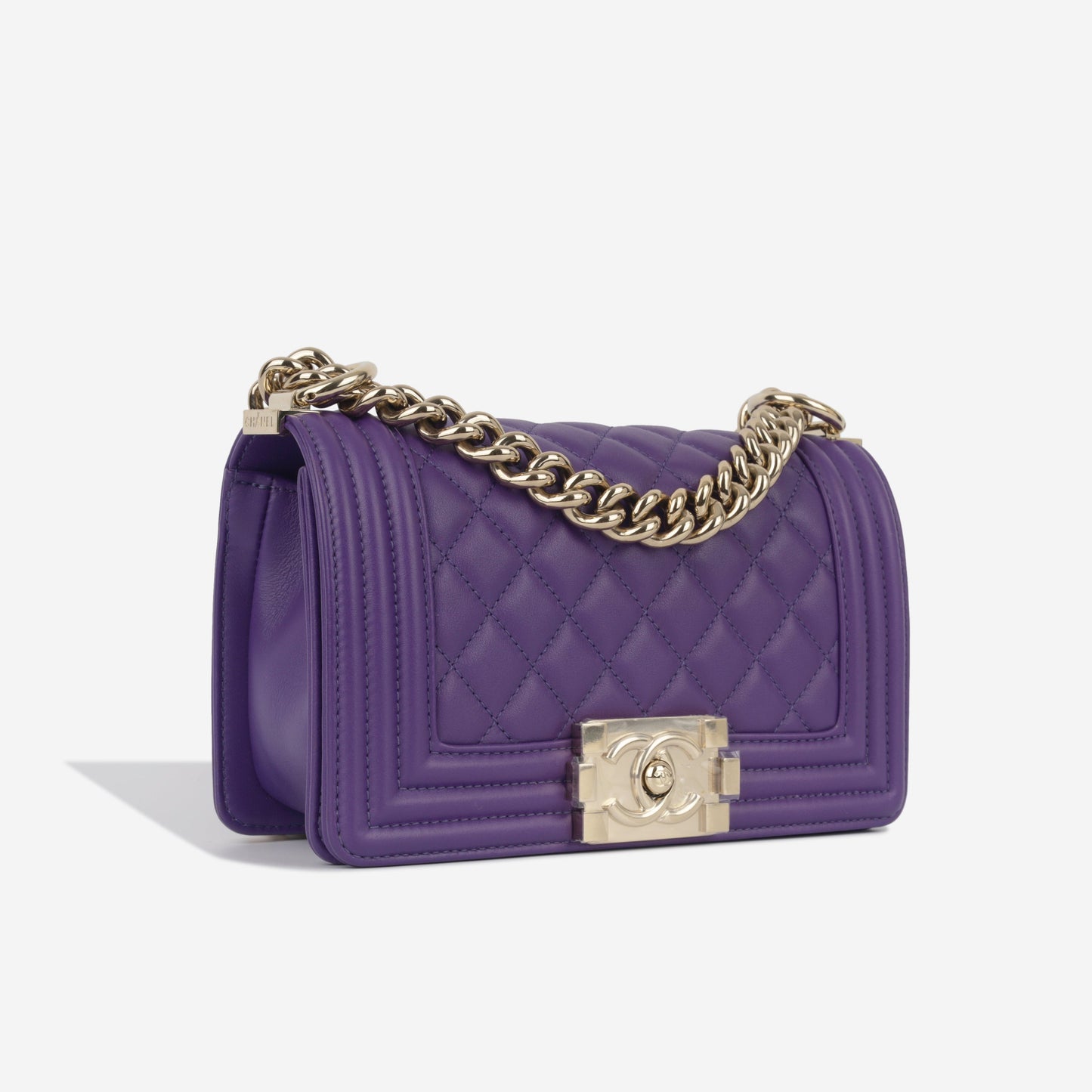 Chanel Boy Bag Lambskin Gold Shoulder Bag Style 9