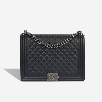 Chanel Classic Flap Lambskin Black Shoulder Bag Style 301