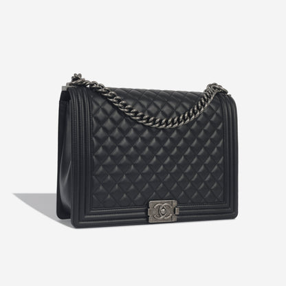 Chanel Classic Flap Lambskin Black Shoulder Bag Style 301