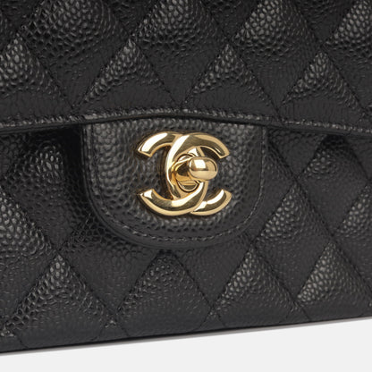 Chanel Classic Flap Lambskin Black Shoulder Bag Style 105