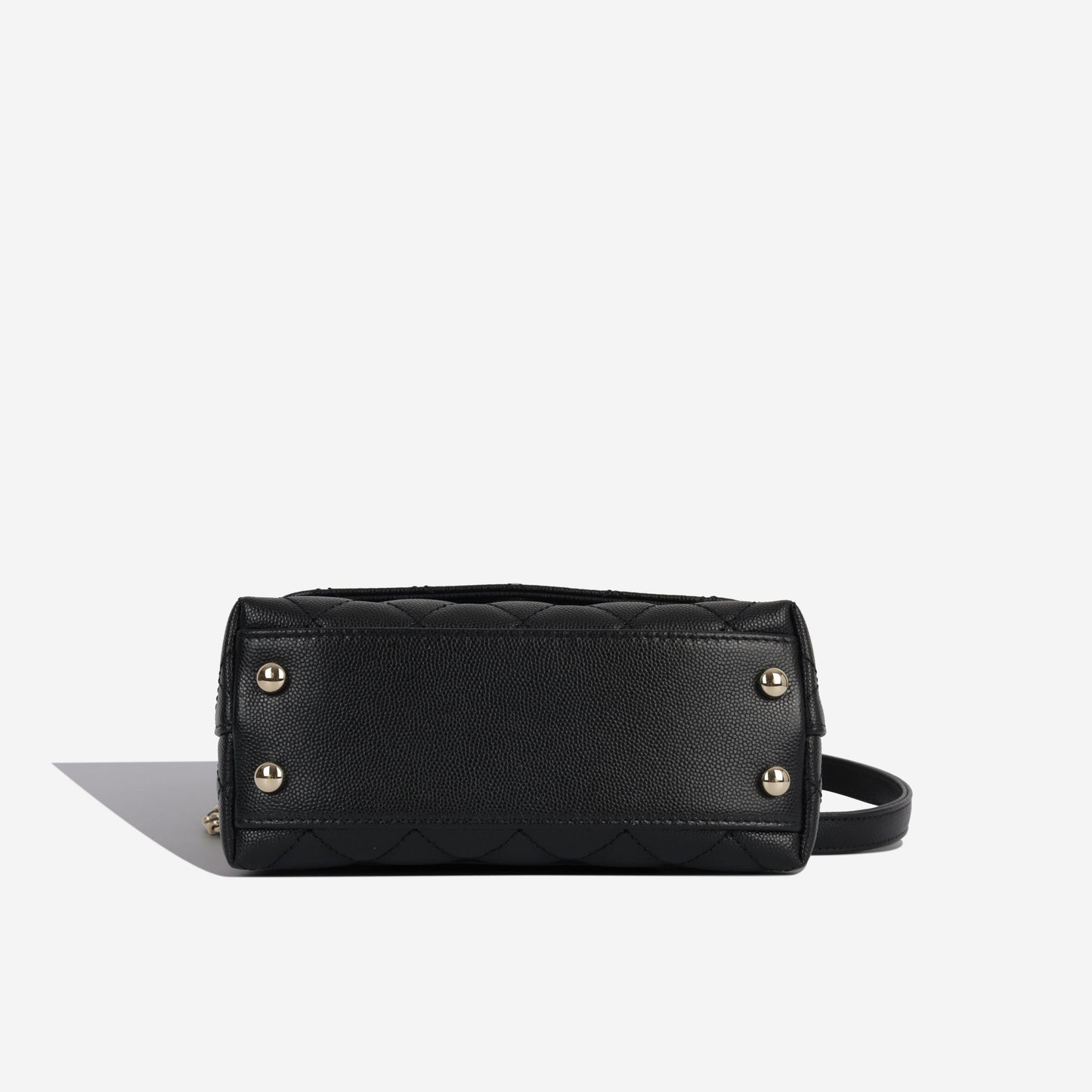 Chanel Mini Coco Handle - Black Caviar - Lizard Handle