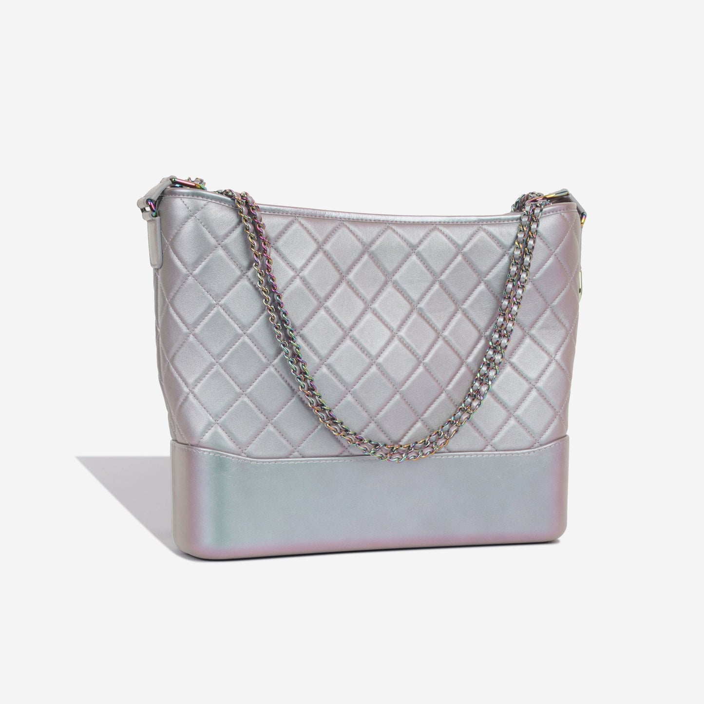 Chanel Gabrielle Lambskin Silver Shoulder Bag