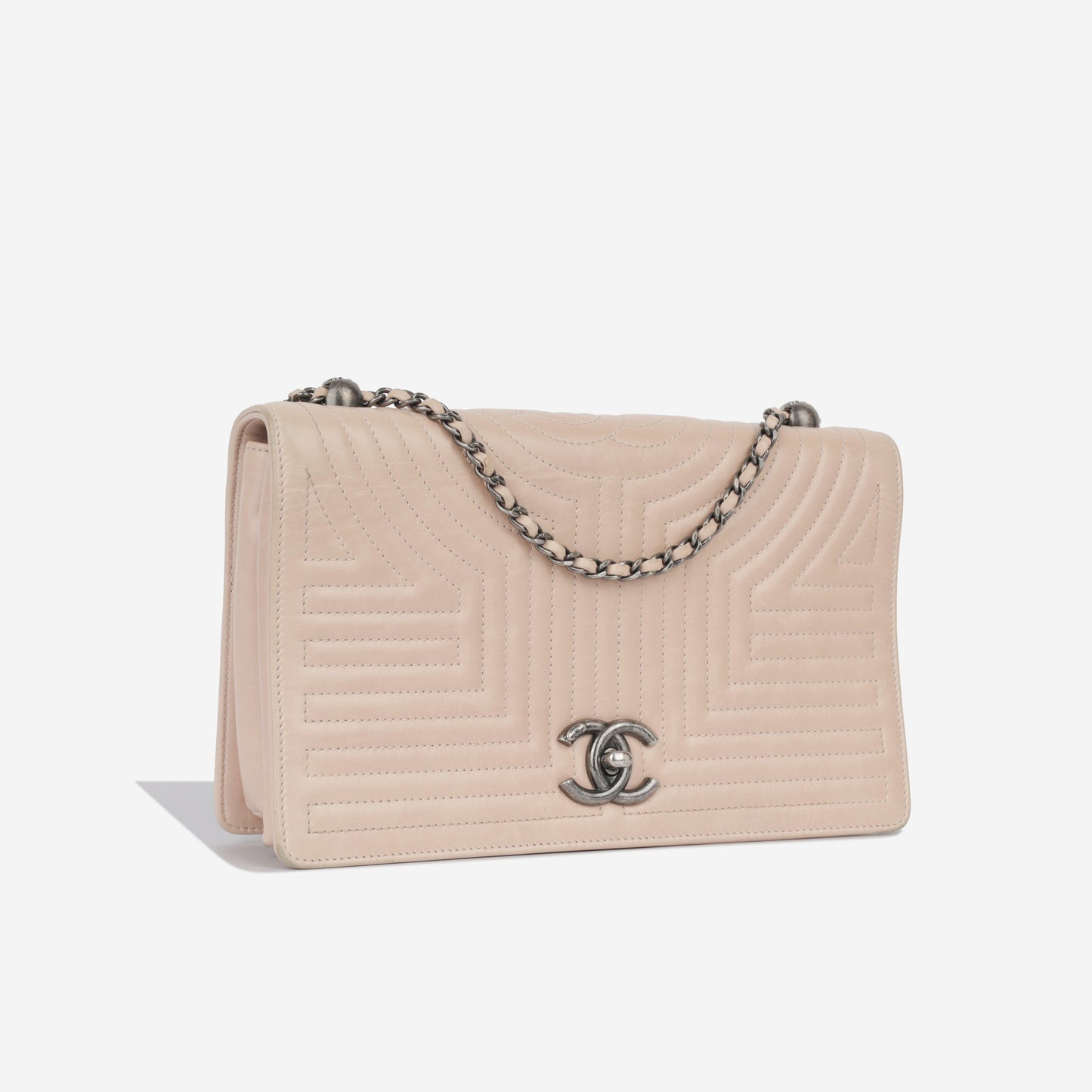Chanel Calfskin Beige Shoulder Bag
