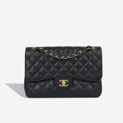 Chanel Classic Flap Lambskin Black Shoulder Bag Style 38