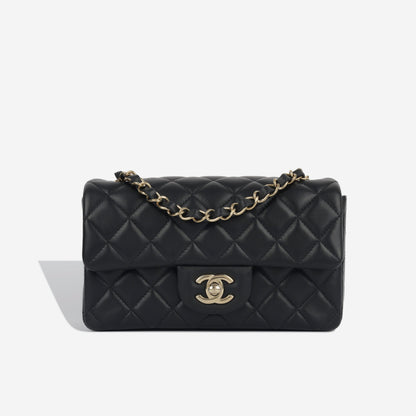 Chanel Classic Flap Lambskin Black Shoulder Bag Style 161