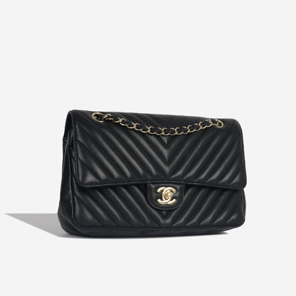 Chanel Classic Flap Lambskin Black Shoulder Bag Style 108