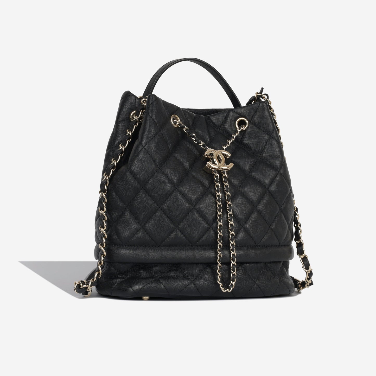 Chanel Quilted Bucket Bag - Black Caviar
