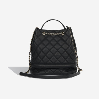 Chanel Quilted Bucket Bag - Black Caviar
