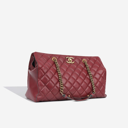 Chanel Large Shopper Tote - Burgundy