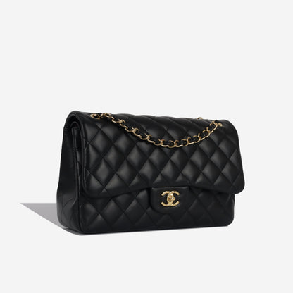 Chanel Classic Flap Lambskin Black Shoulder Bag Style 37