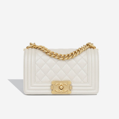 Chanel Boy Bag Lambskin Gold Shoulder Bag Style 7