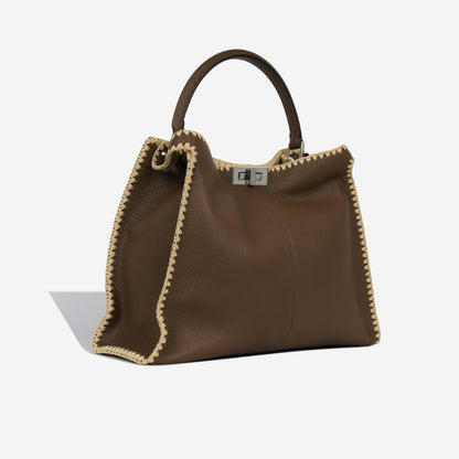Fendi Peekaboo Leather Brown Handbag Style 2
