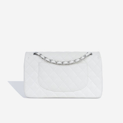 Chanel Classic Flap Lambskin Silver Shoulder Bag Style 17