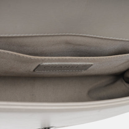 Chanel Boy Bag Lambskin Grey Shoulder Bag Lambskin