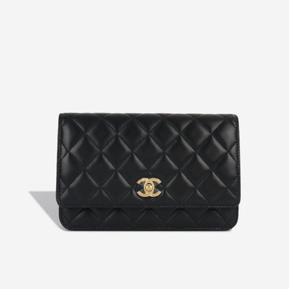 Chanel Wallet On Chain Lambskin Black Crossbody Style 12