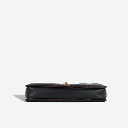 Chanel Classic Flap Lambskin Black Shoulder Bag Style 344