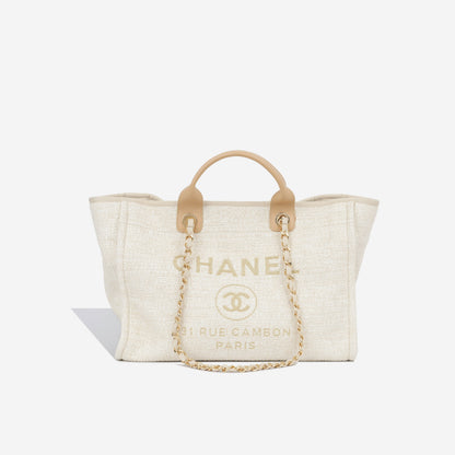 Chanel Cambon Tweed Gold Tote Bag
