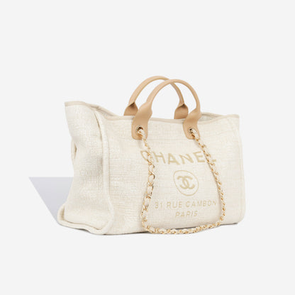 Chanel Cambon Tweed Gold Tote Bag