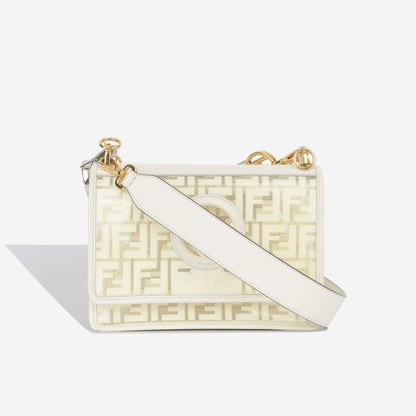 Fendi Kan I Leather Cream Shoulder Bag