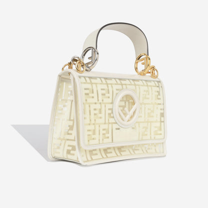 Fendi Kan I Leather Cream Shoulder Bag