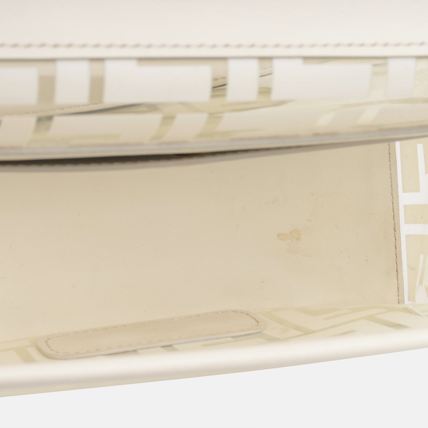 Fendi Kan I Leather Cream Shoulder Bag