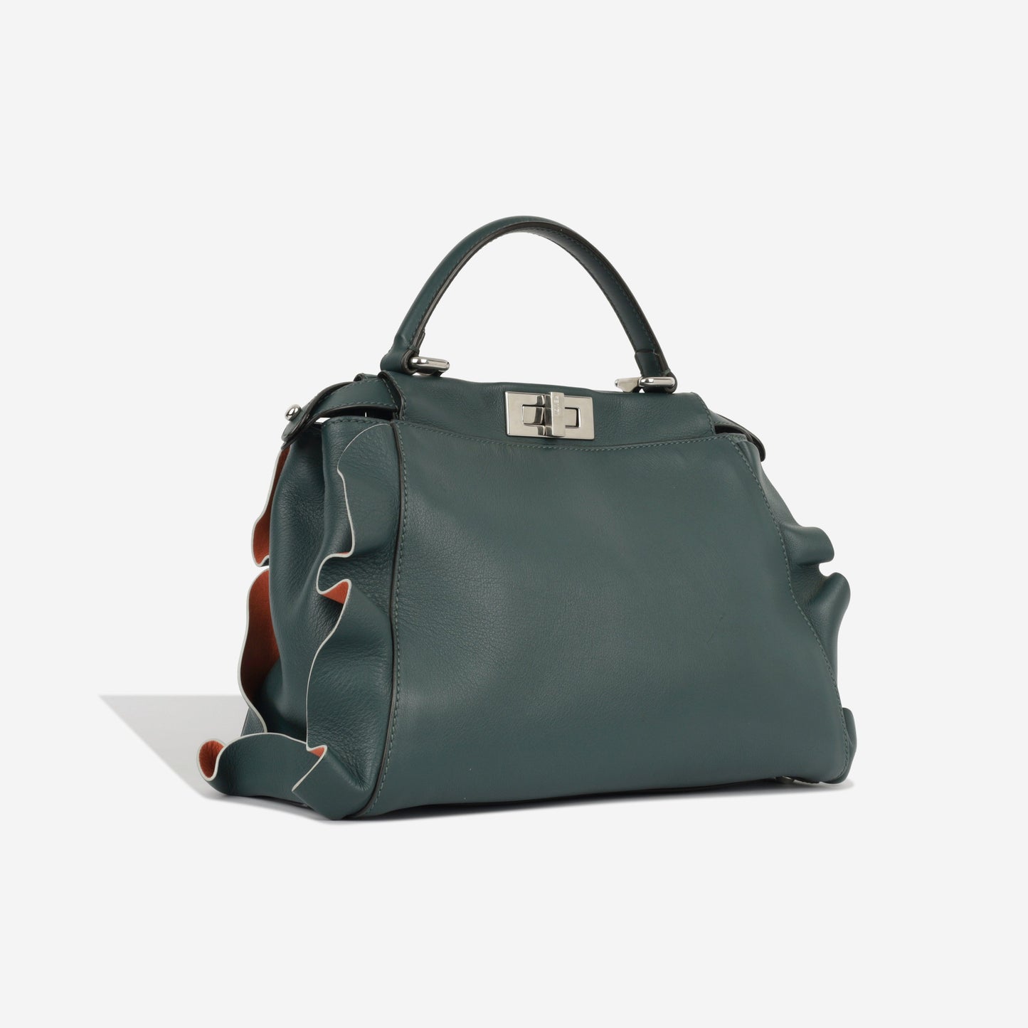 Fendi Peekaboo Calfskin Red Handbag Calfskin