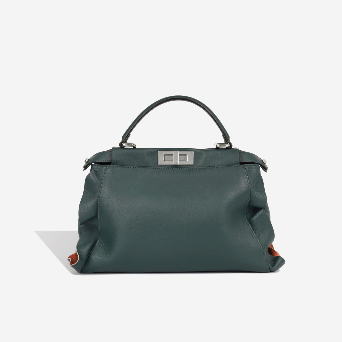 Fendi Peekaboo Calfskin Red Handbag Calfskin