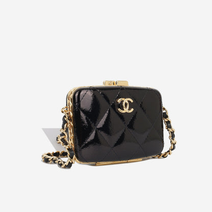 Chanel Small Patent Clutch On Chain