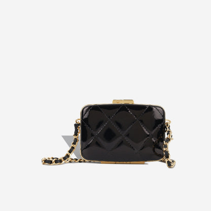 Chanel Small Patent Clutch On Chain