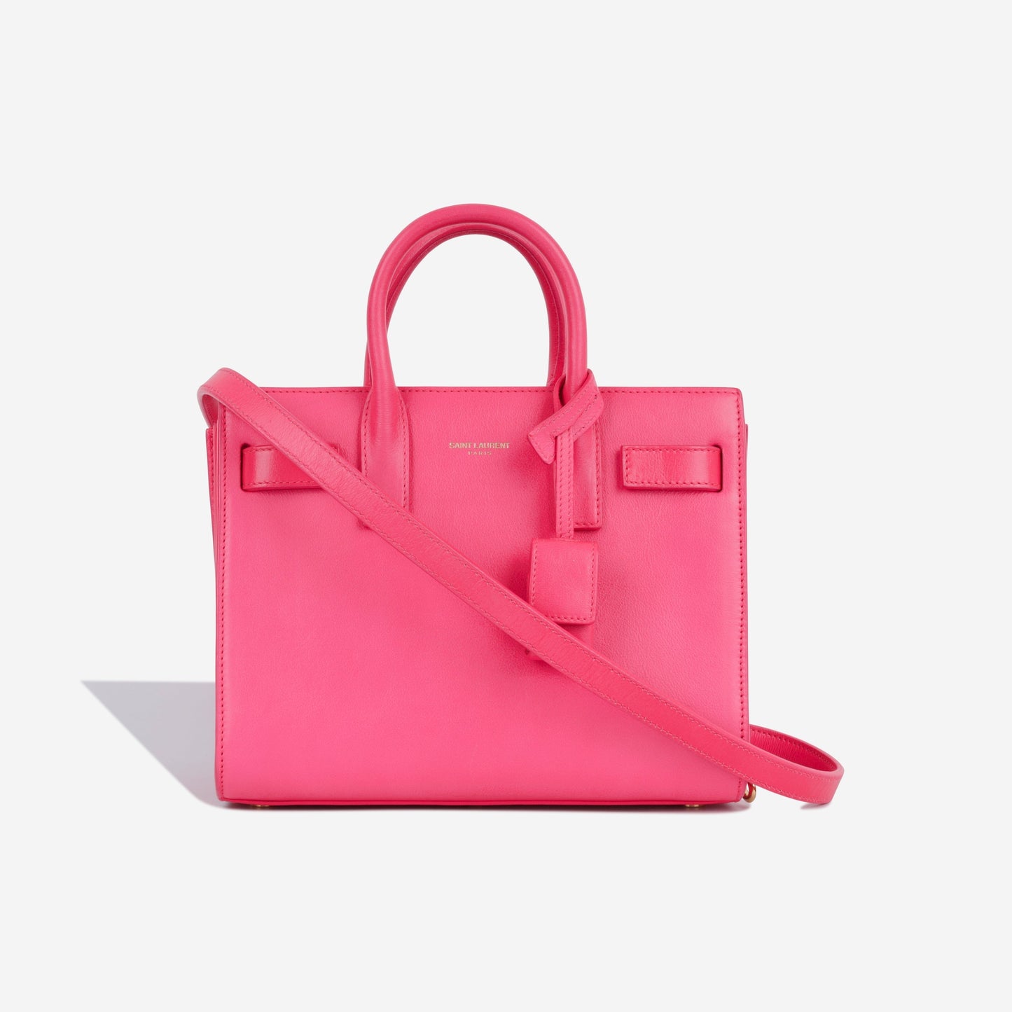 Saint Laurent Sac De Jour Calfskin Red Handbag