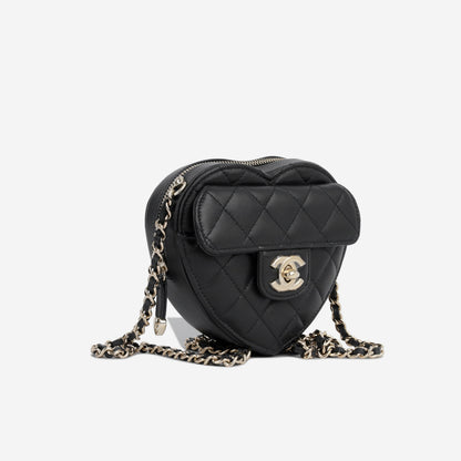 Chanel Luxury Lambskin Black Handbag Style 15