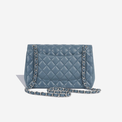 Chanel Classic Flap Lambskin Silver Shoulder Bag Style 7