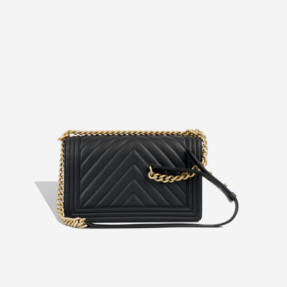 Chanel Boy Bag Lambskin Black Shoulder Bag