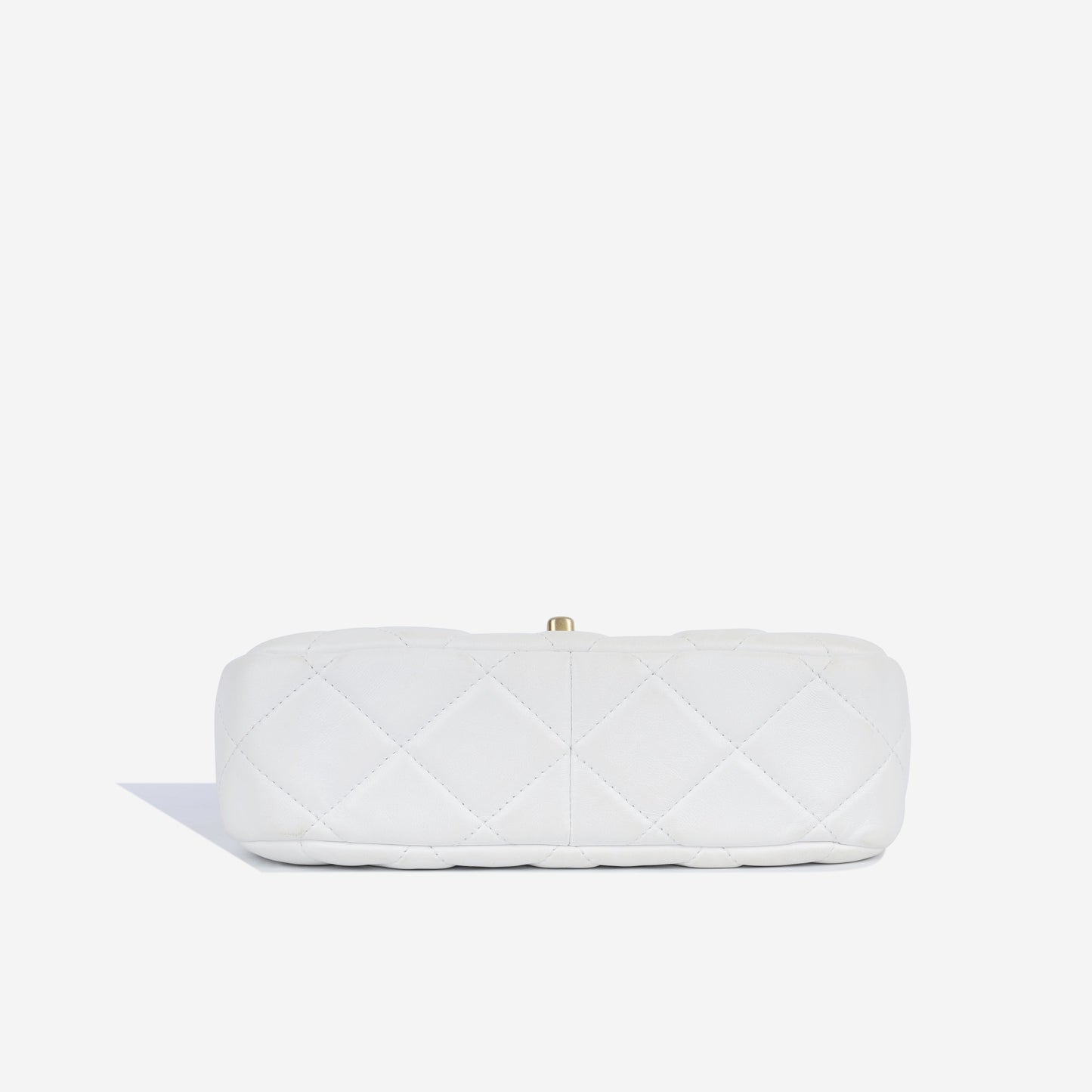 Chanel Lacquered Chain Flap Bag - White Lambskin