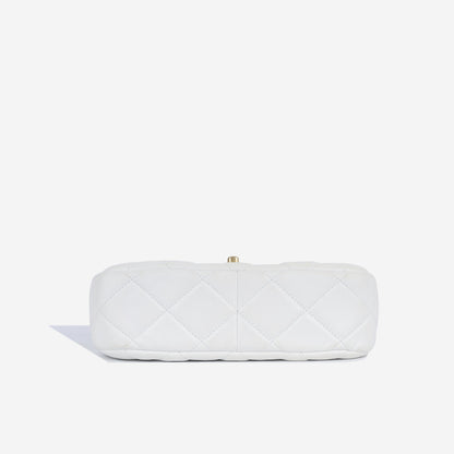 Chanel Lacquered Chain Flap Bag - White Lambskin