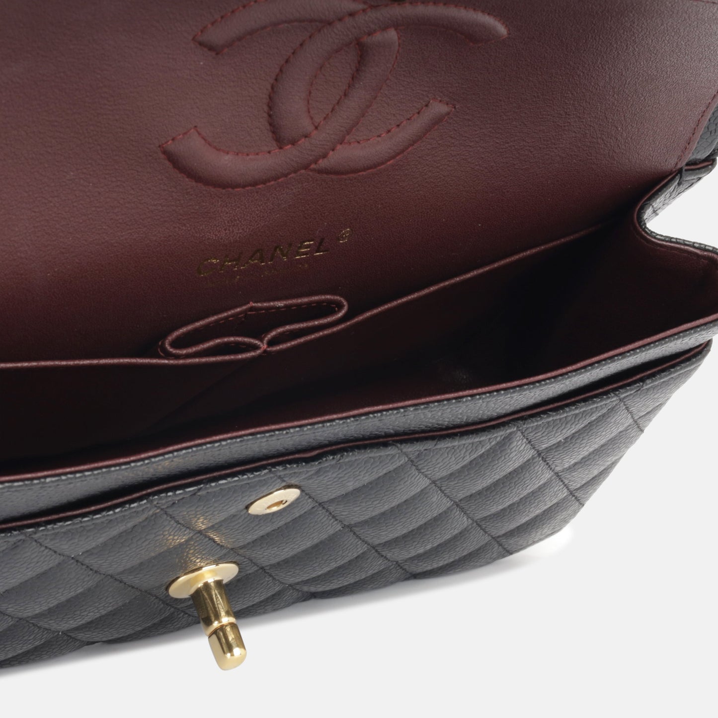 Chanel Classic Flap Caviar Black Shoulder Bag Style 71