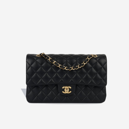 Chanel Classic Flap Lambskin Black Shoulder Bag Style 97