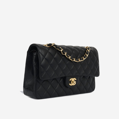 Chanel Classic Flap Lambskin Black Shoulder Bag Style 97