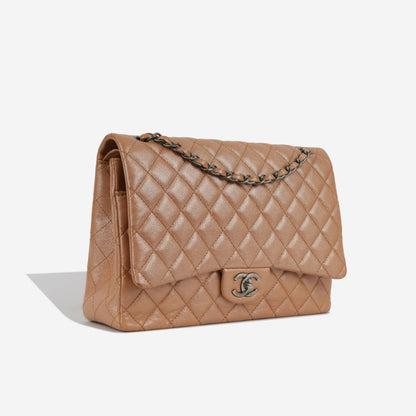 Chanel Classic Flap Caviar Tan Shoulder Bag Style 2