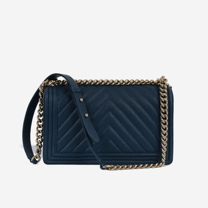 Chanel Boy Bag Caviar Black Shoulder Bag Style 4