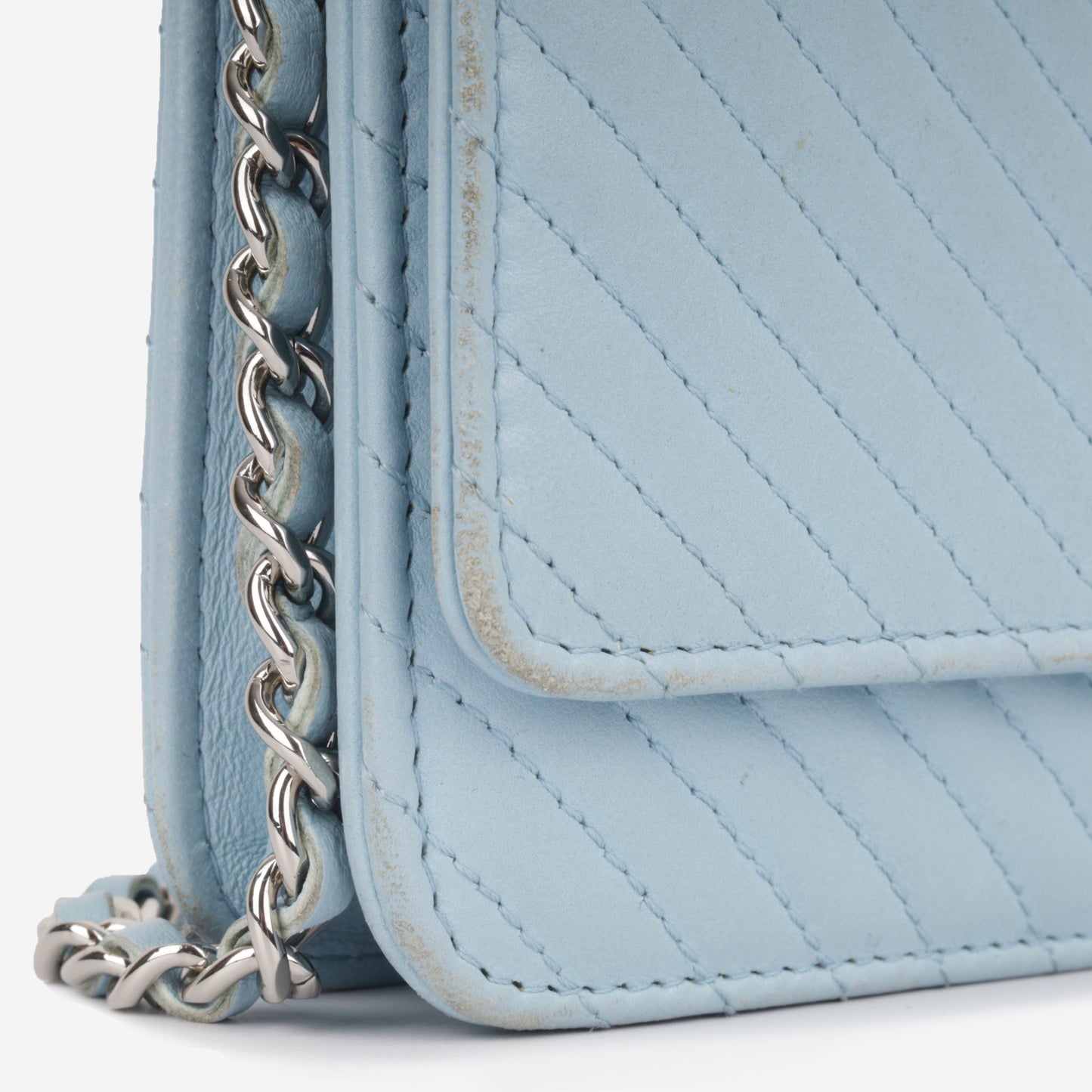 Chanel Wallet On Chain Lambskin Silver Crossbody Lambskin