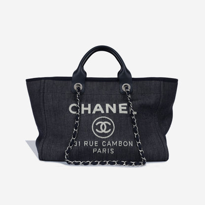 Chanel Cambon Tweed Silver Tote Bag Tweed
